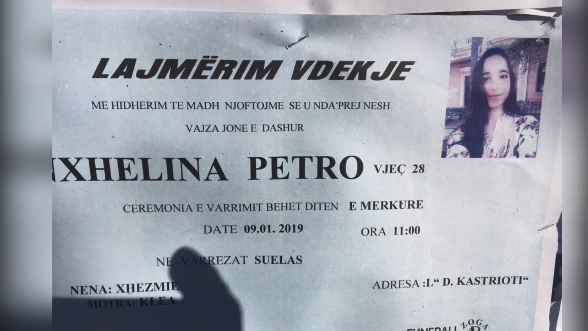 Berat, nesër varrimi i Anxhelina Petros që u vra nga babai i saj