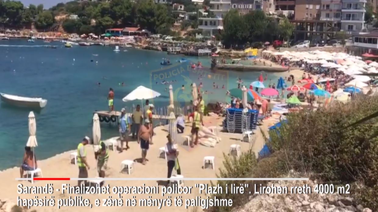 Policia liron 4000 m2 plazh në Ksamil