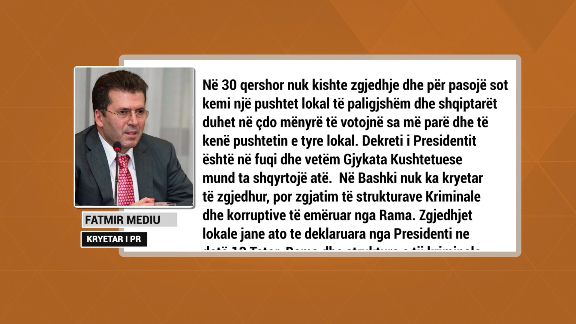 Mediu: OSBE rrëzoi 30 qershorin, zgjedhjet janë ato të deklaruara nga Presidenti