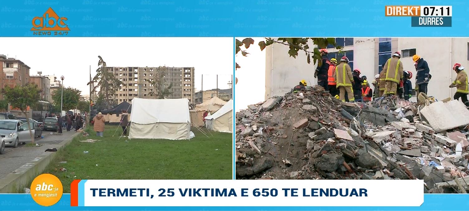 Tërmeti, 26 viktima e 650 të lënduar, dyshohet për një person nën rrënoja te hotel “Miramare”