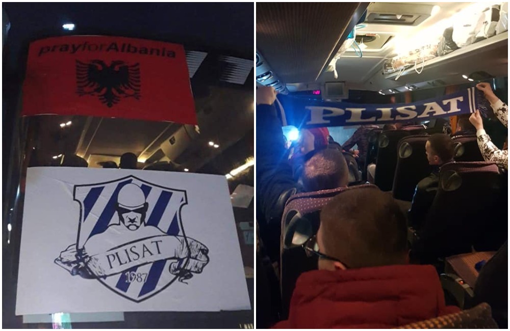 Tërmeti në Shqipëri, tifo-grupi Plisat falënderojnë kontribuuesit