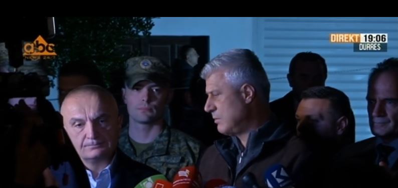 Thaçi krah Metës në Durrës: Kur Shqipëria është në zi dhe Kosova është në zi