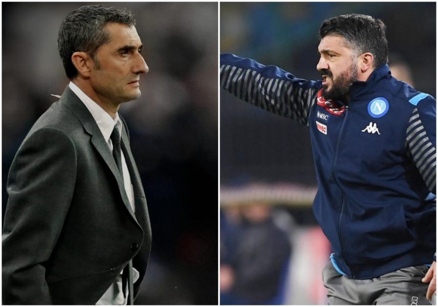 Dueli Barcelona-Napoli, reagojnë Valverde dhe Gattuso