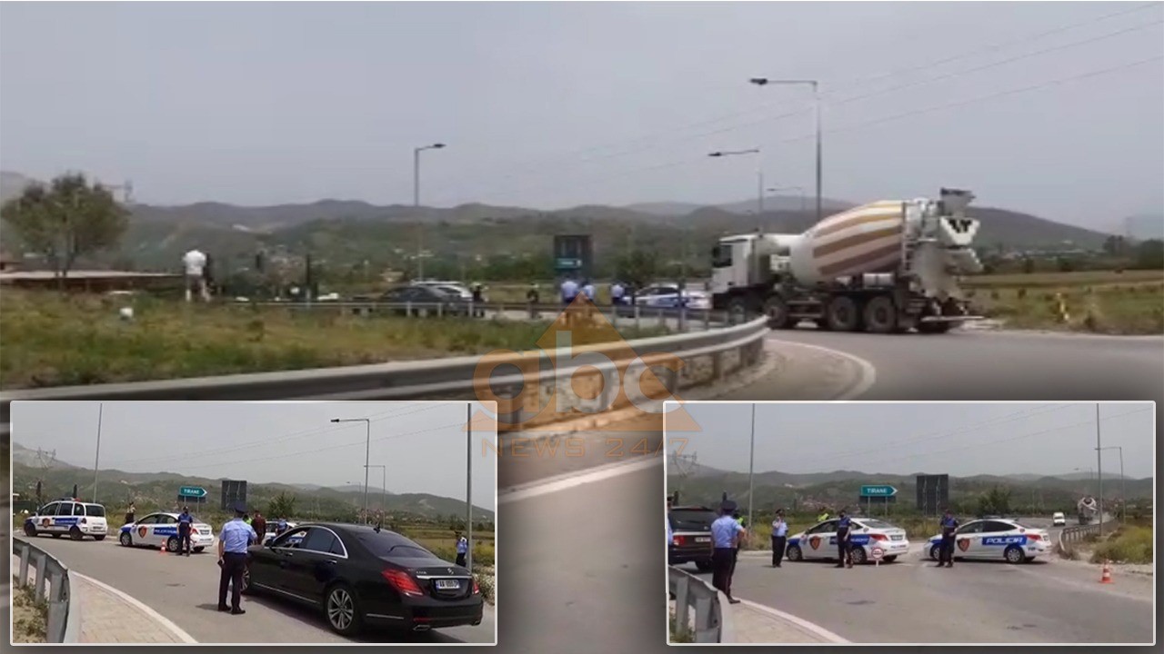 Bllokohet autostrada Elbasan-Tiranë, drejtuesit më të lartë të policisë në aksion