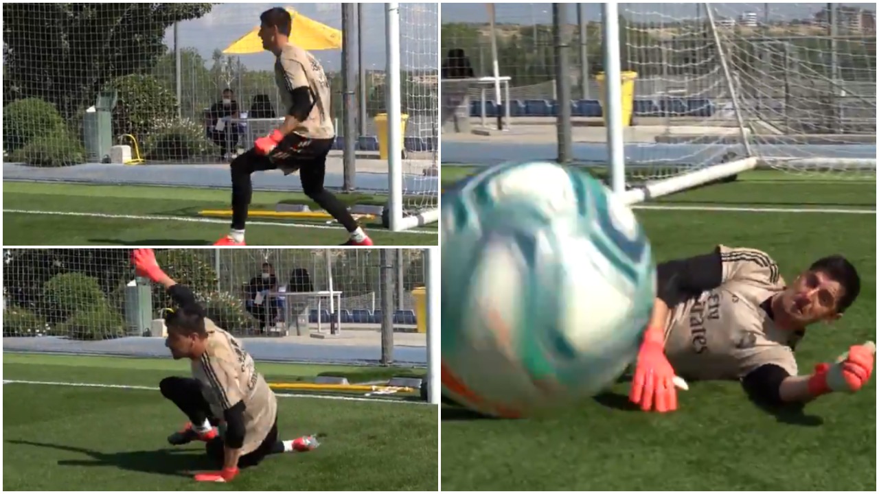 VIDEO/ “Courtois 1, kameramani 0”, belgu e tepron në stërvitje