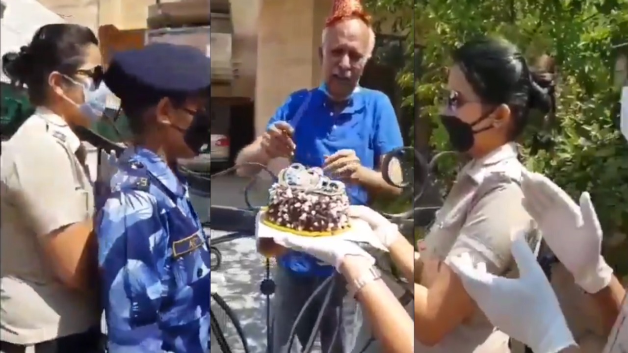 VIDEO/ Momente emocionuese, si Policia i zbukuroi ditëlindjen të moshuarit