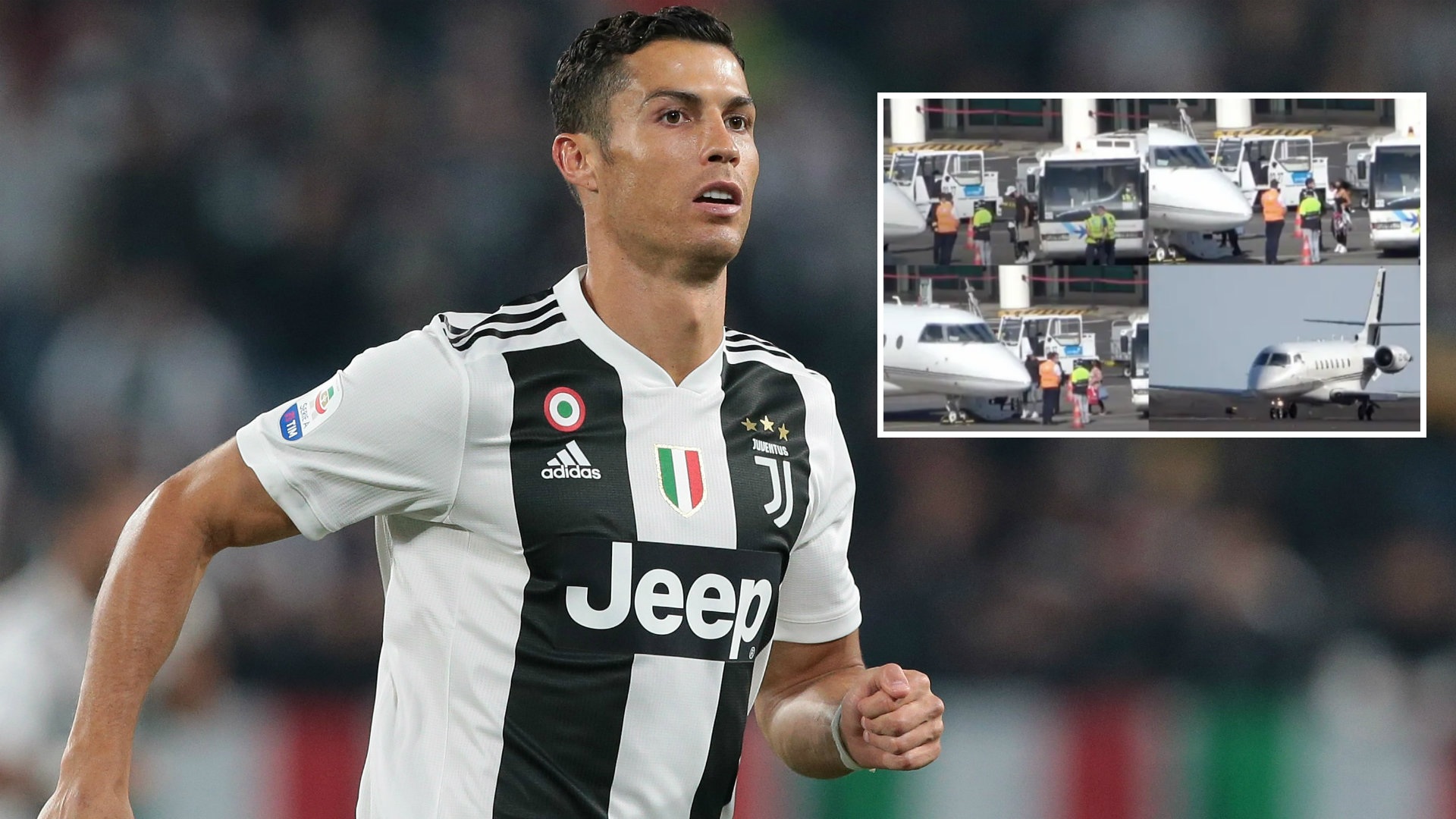 VIDEO/ Ronaldo zbarkon në Torino, e presin me forca sigurie