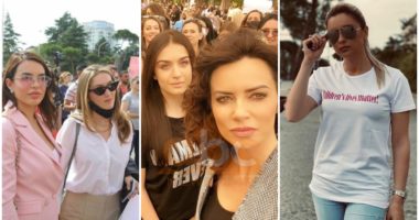 FOTO/ Arbana Osmani, Eli Fara e Grida Duma, VIP-at që protestuan për abuzimin e të miturës