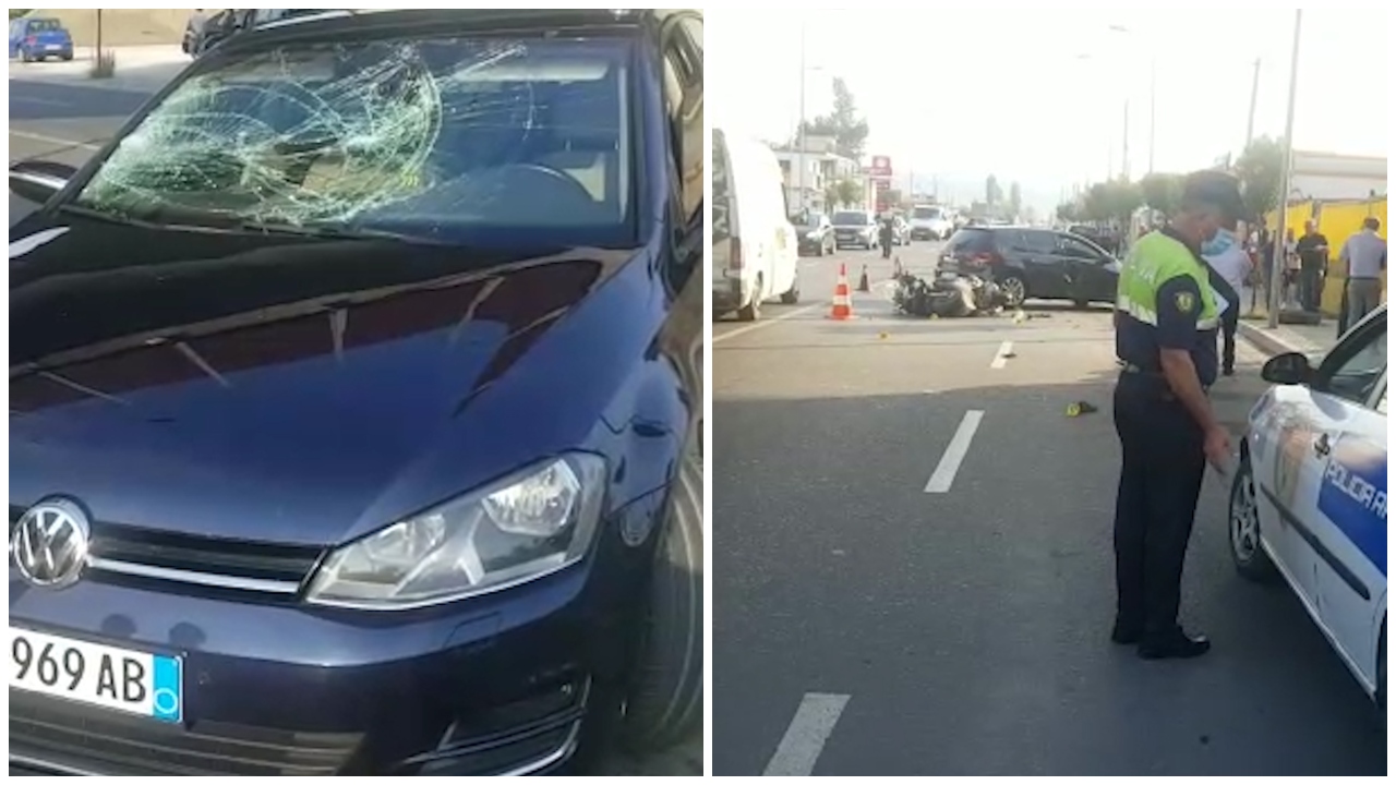 VIDEO/ Makina përplas motorin në Fushë-Krujë, plagoset rëndë drejtuesi