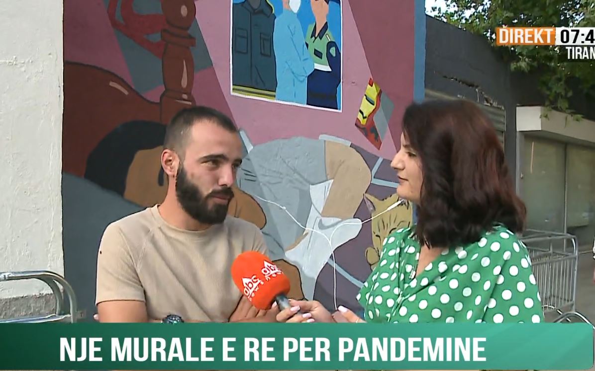 Sensibilizim përmes artit të rrugës, një pikturë murale në nder të heronjve të pandemisë