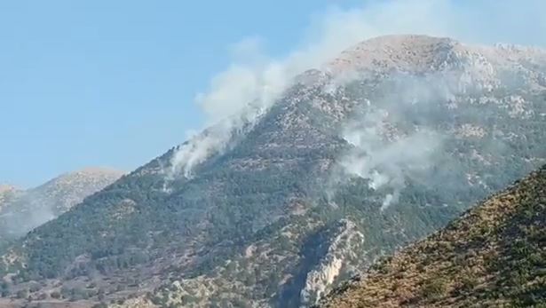 Zjarr i madh në zonën malore të Zhulatit në Gjirokastër, dyshohet për zjarrvënie të qëllimshme