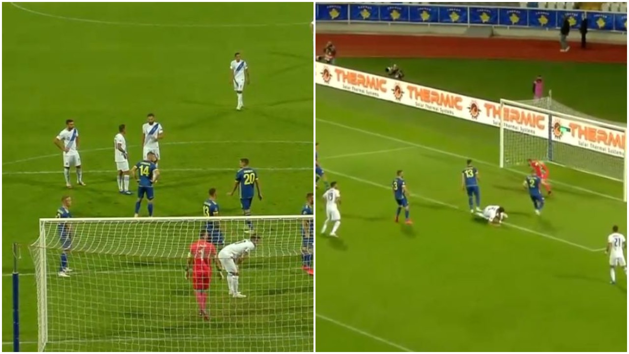 VIDEO/ Mbrojtësi grek harrohet në zonë, Kosova pëson tjetër gol