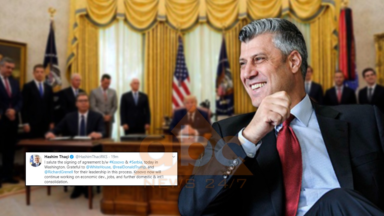 Thaçi: Përshëndes nënshkrimin e marrëveshjes mes Kosovës dhe Serbisë në Uashington