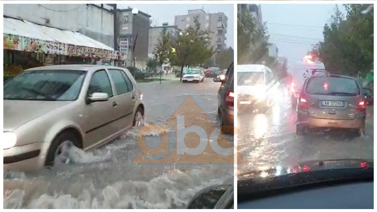 Furtunë edhe në Durrës, shiu shkakton probleme në qarkullim, niveli i ujit rrezikon bizneset