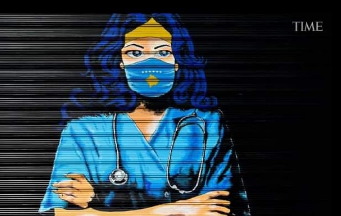Prestigjozja “Time” zgjedh pikturën e shqiptares për të falenderuar punonjësit e shëndetësisë