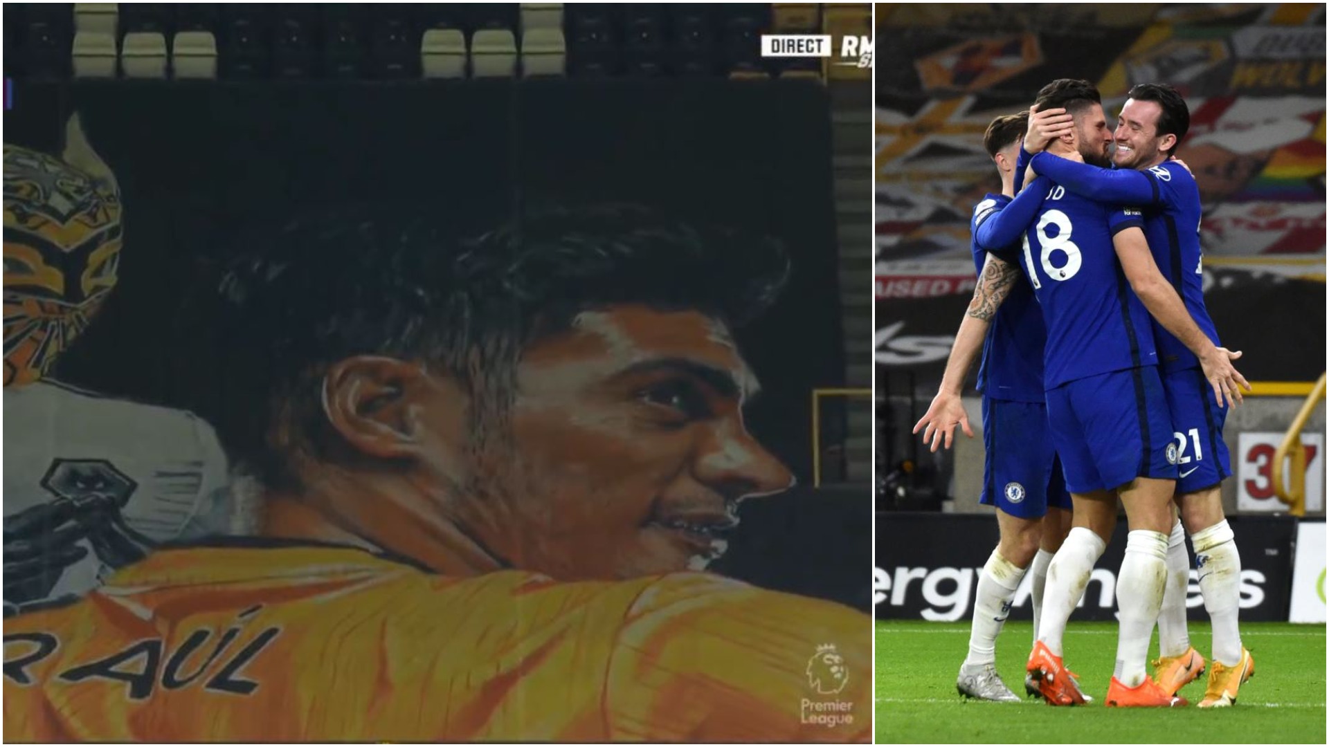 VIDEO/ Banderolë gjigante në nder të Jimenez, dy gola të shpejtë në Wolves-Chelsea