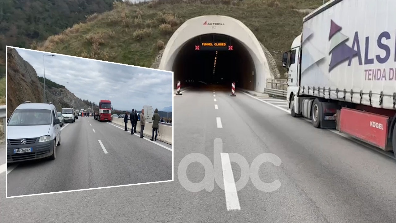 Përplasen makinat te tuneli, dy të plagosur, bllokohet trafiku në drejtimin Elbasan-Tiranë