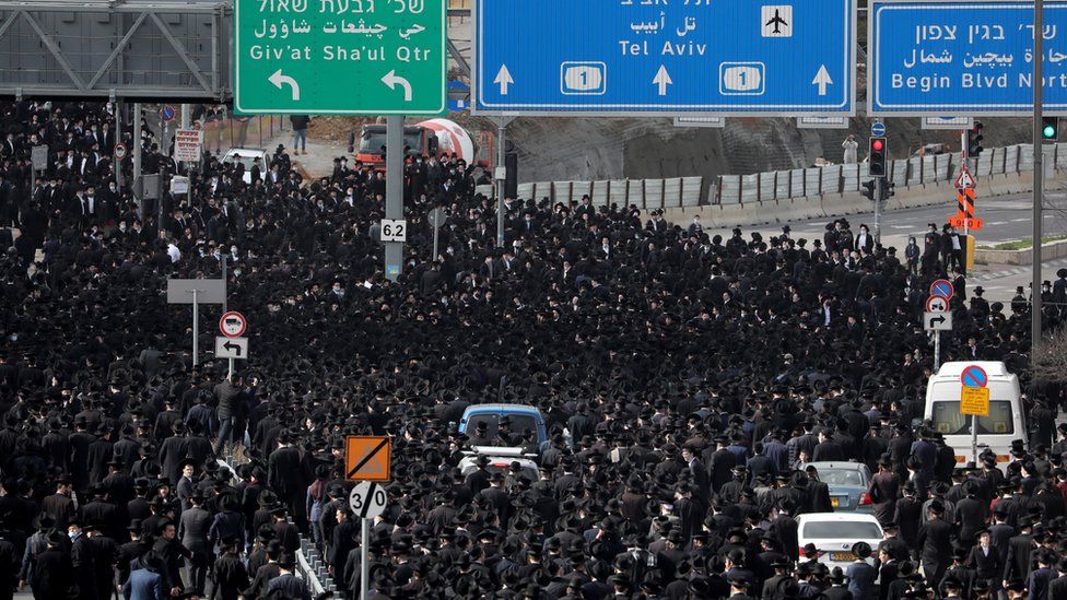 Mijëra njerëz thyejnë masat në Izrael, marrin pjesë në funeralin e rabinit ultra-ortodoks