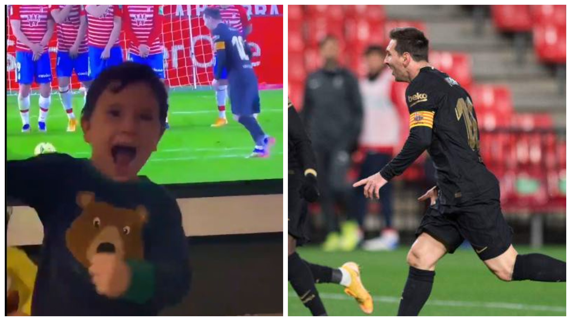 VIDEO/ Messi shënoi me goditje dënimi, Mateo feston golin e babit si ultras