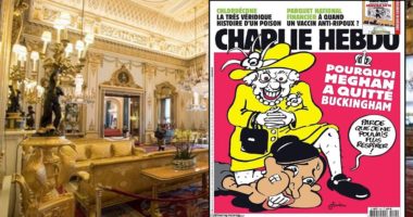 Meghan këmbën tek qafa si George Floyd, “Charlie Hebdo” ironizon skandalin e familjes mbretërore