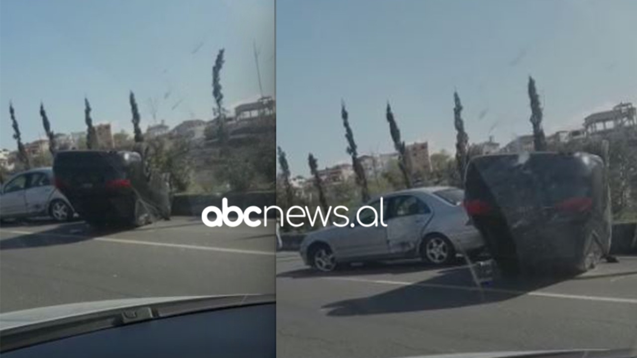 Makina kthehet përmbys në Tiranë, lëndohen dy persona