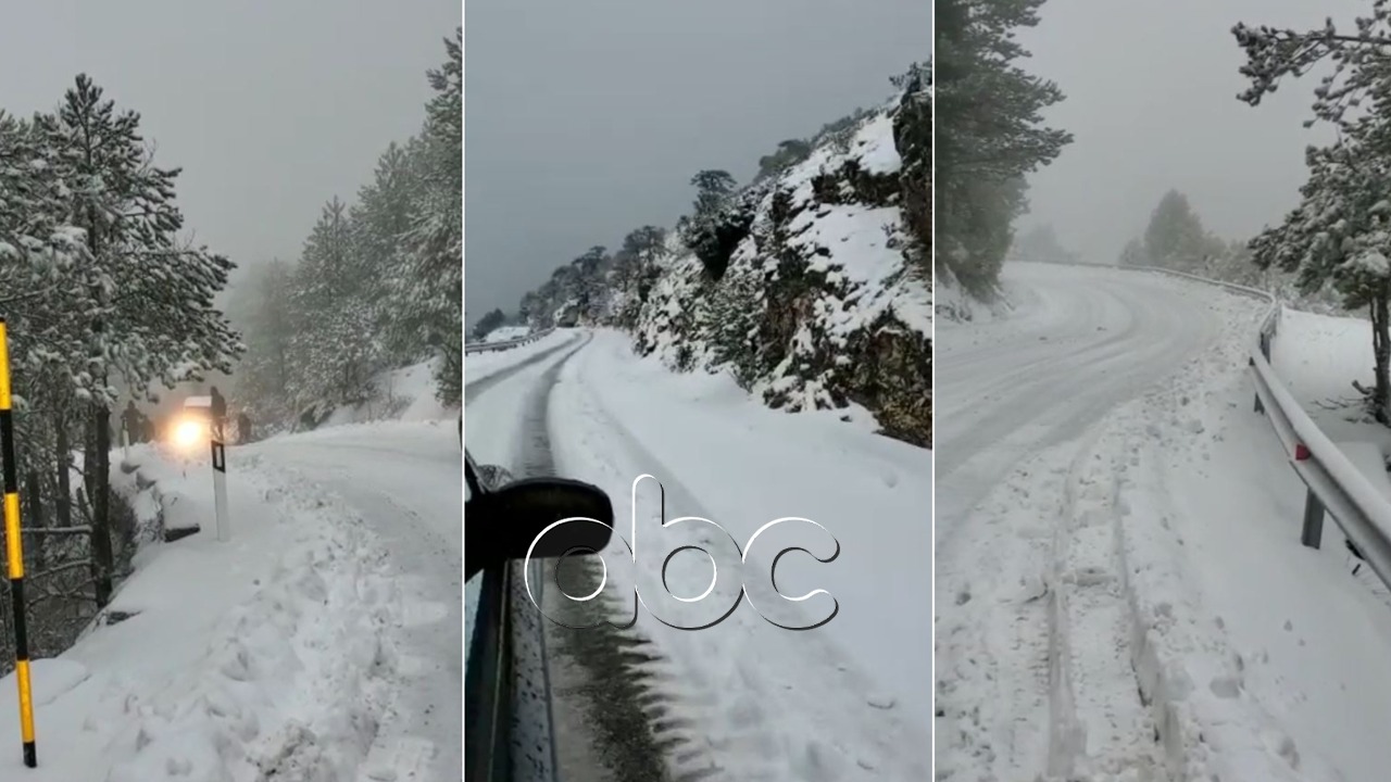 VIDEO/ Reshjet e borës sjellin probleme në Llogara, lëvizja e automjeteve me zinxhirë