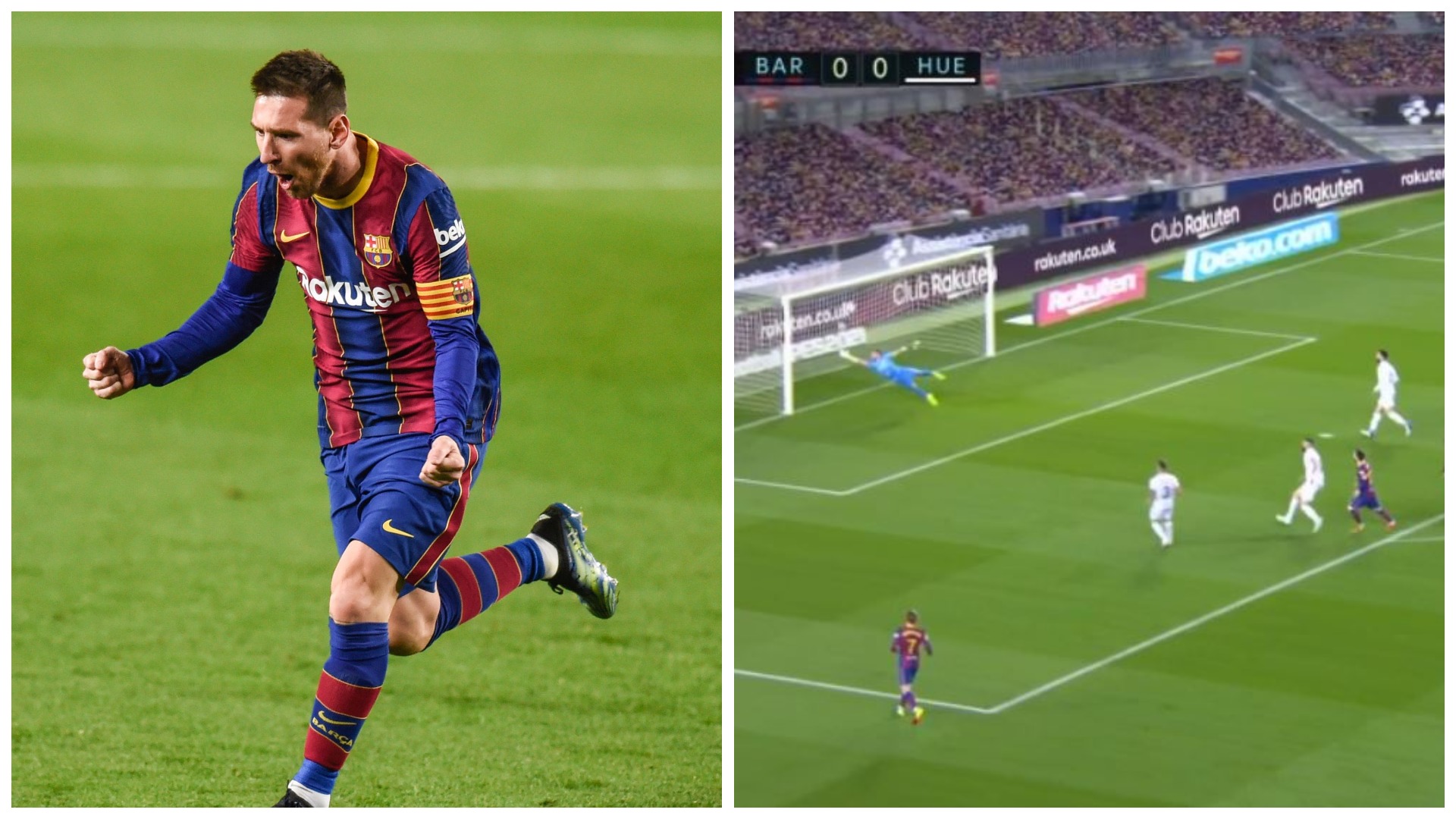 VIDEO/ Barcelona e nis mbarë me Huescan, magjia e Leo Messit iu jep avantazhin