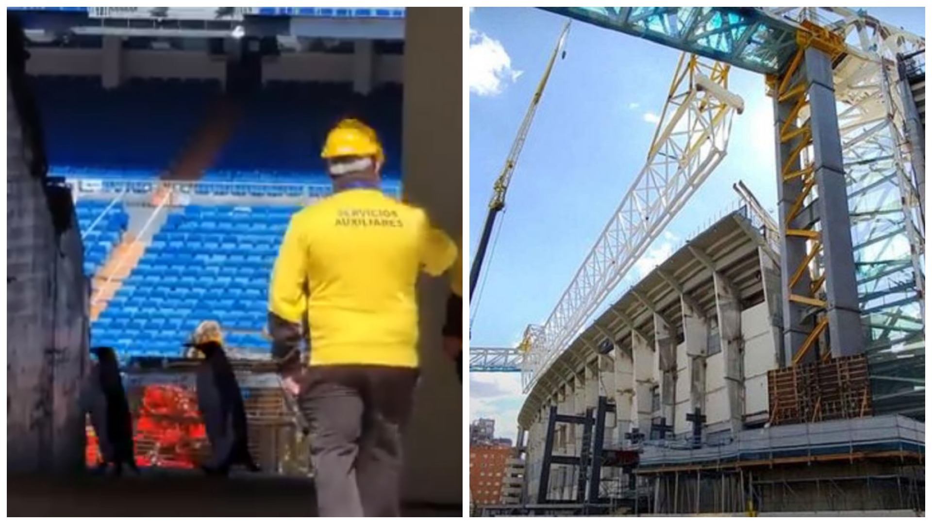 VIDEO/ Rikonstruksioni i “Santiago Bernabeu”, pinguinët “inspektojnë” punimet