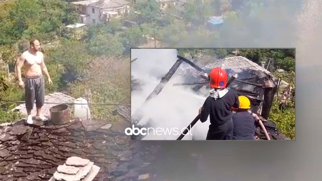 Shkrumbohet nga flakët një banesë pranë kalasë së Gjirokastrës