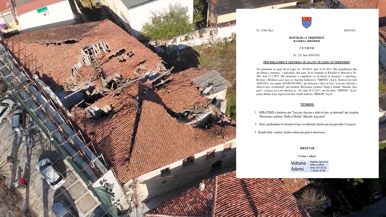 Pezullohen punimet për restaurimin e “Kafes së Madhe” në Shkodër