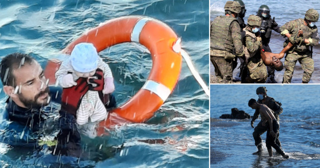 Momenti kur një oficer spanjoll shpëton një fëmijë nga oqeani