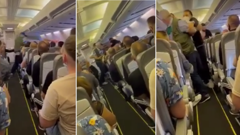 VIDEO/ “Kërcet” grushti mes shqiptarëve në avion, një person qëllon dhëndrin e tij