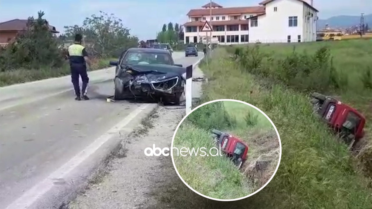 VIDEO/”Benzi” devijon nga rruga dhe përplas një tjetër makinë, lëndohen dy shoferët