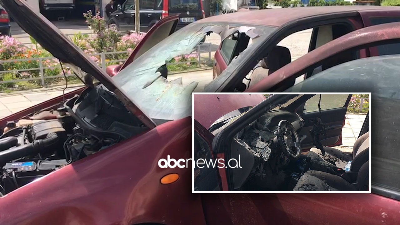 VIDEO/Përfshihet nga flakët makina në Vlorë