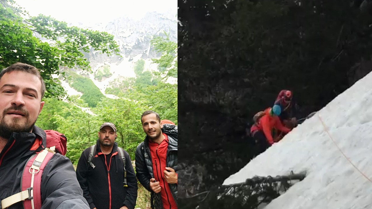 VIDEO/ Turistja zvicerane bllokohet për tre orë në qafën e Valbonës, alpinistët i vijnë në ndihmë