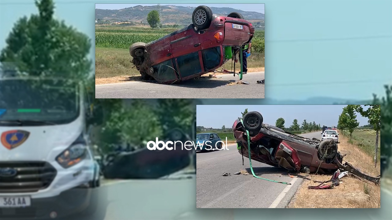 VIDEO/ Shoferi “raketë” në Levan-Tepelenë, makina përmbyset në kanal