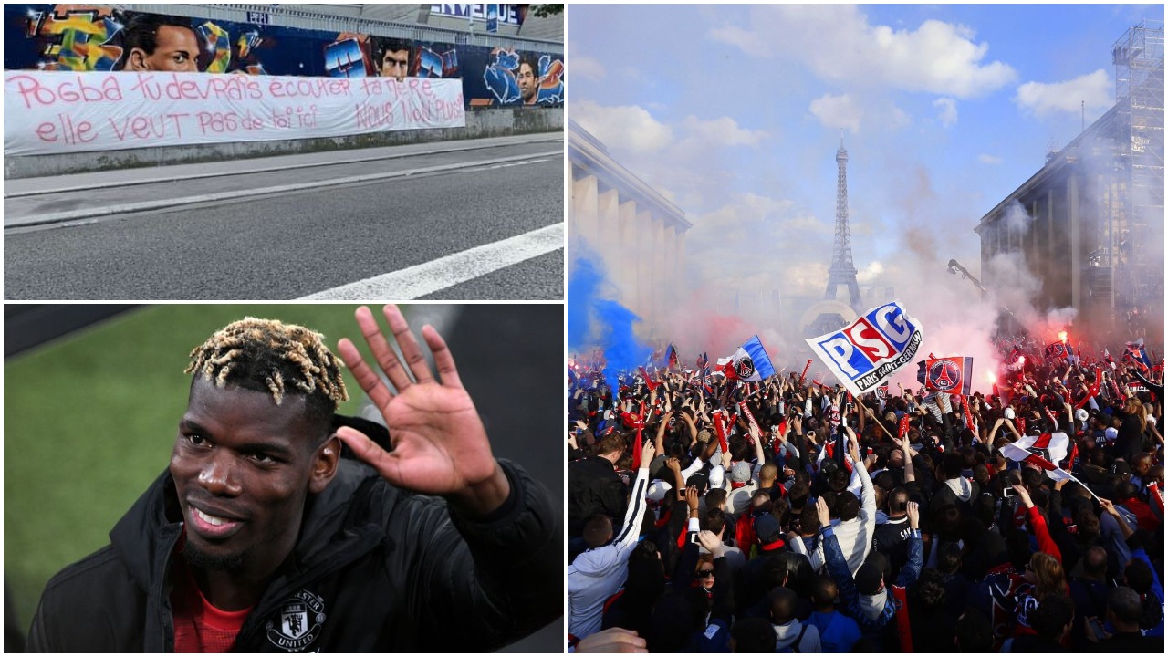 “Nëna nuk të do këtu, as ne!”, tifozët e PSG banderolë kundër Paul Pogba