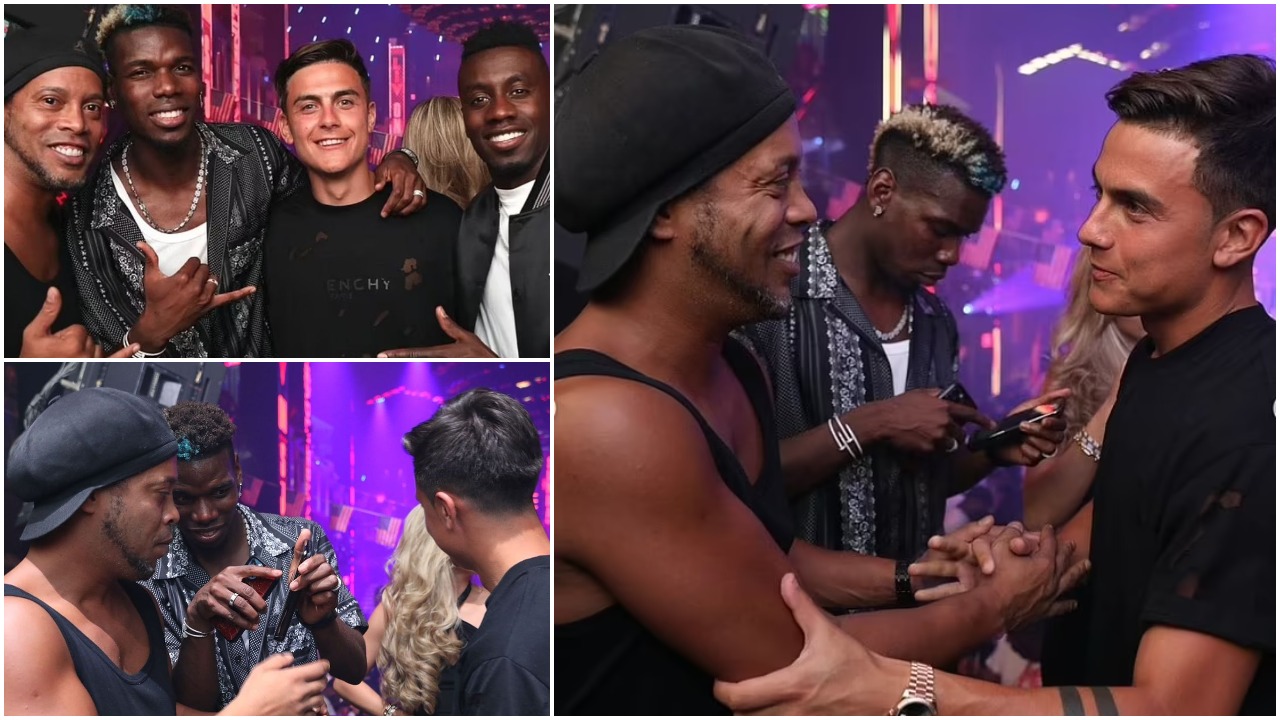 Festë, shaka dhe foto: Pogba dhe Dybala zbaviten me Ronaldinhon në Miami