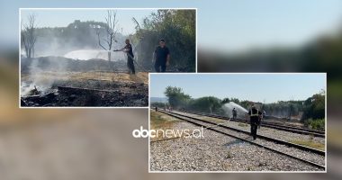 VIDEO/ Zjarr pranë linjës së trenit Vlorë-Fier