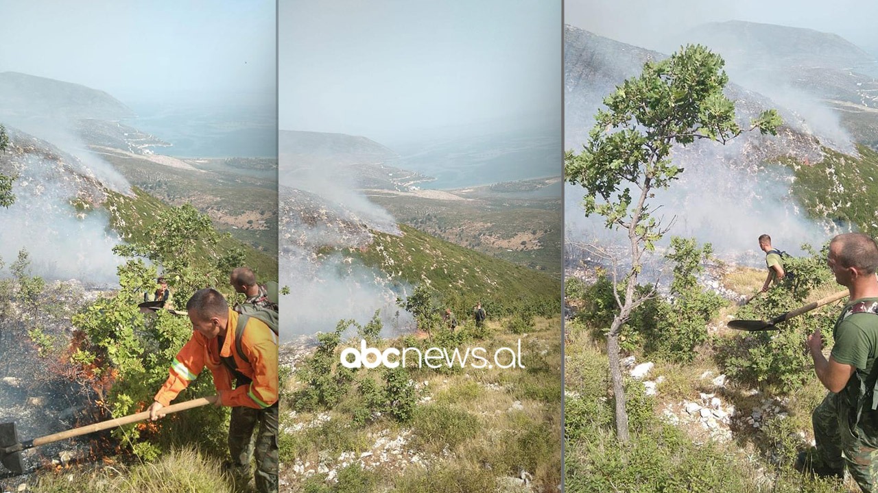 Zjarri në Karaburun, 40 ushtarë dhe detarët e Pashalimanit angazhohen për të neutralizuar flakët