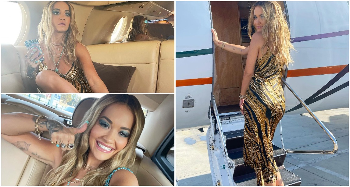 Rita Ora shfaqet joshëse, fustani i mëndafshit i vë në pah format perfekte trupore