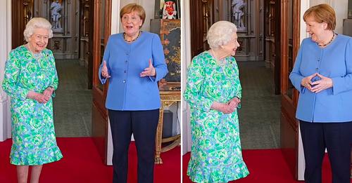 FOTO/ Angela Merkel takohet me mbretëreshën britanike