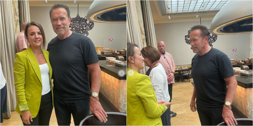 Rudina Hajdari takon Schwarzenegger në Vjenë: Nuk ka nevojë për prezantim