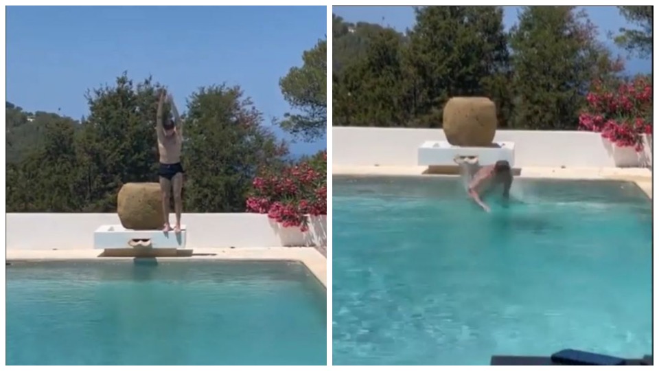 VIDEO/ Hedhje “profesionale” me bark në pishinë, mesfushori i Real Madrid bëhet qesharak