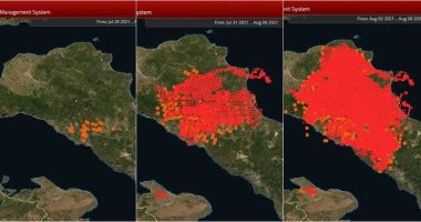 Zjarri në Evia të Greqisë, hartat e NASA-s tregojnë si u përhapën flakët në 5 ditë