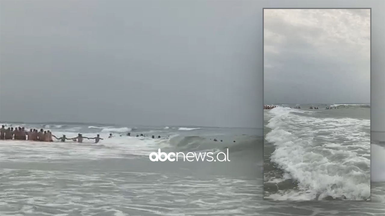 9 pushues rrezikojnë mbytjen në Shëngjin, qytetarët kapen dorë për dore për t’i shpëtuar