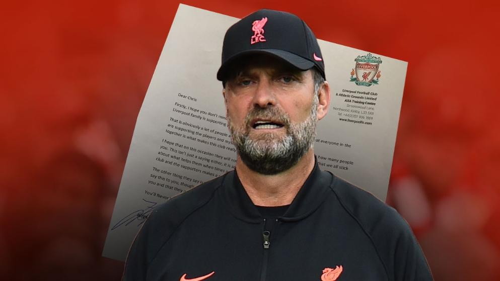 FOTO/ Gjesti i madh i Jurgen Klopp, i shkruajti letër motivuese tifozit të Liverpoolit me kancer