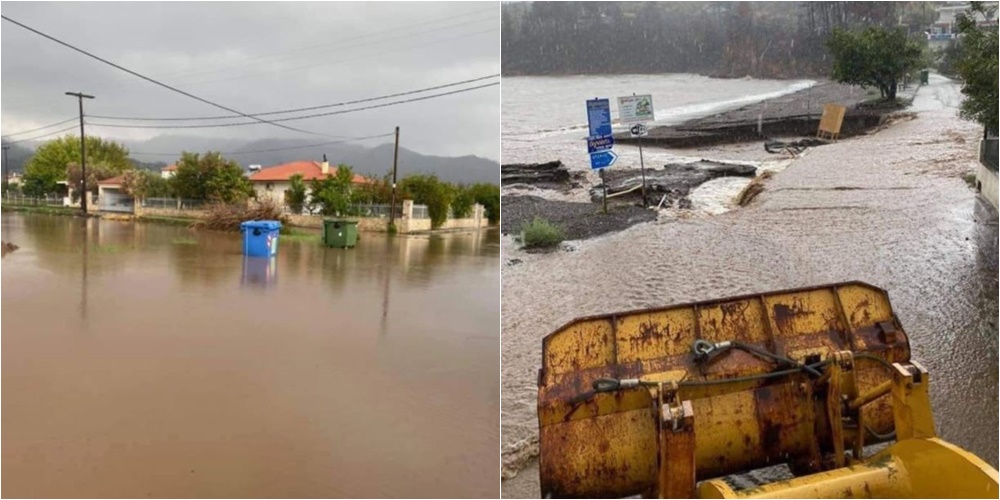 Reshjet e dendura të shiut, përmbytje dhe rrëshqitje dheu në Greqi