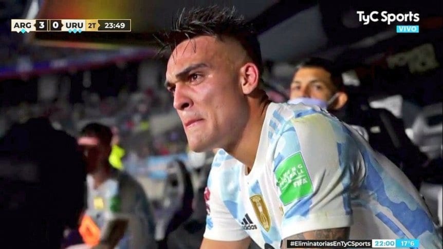 Argjentinë-Uruguaj, Lautaro Martinez shpërthen në lot pas zëvendësimit