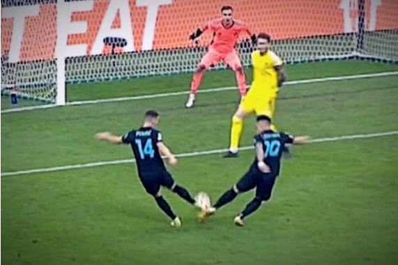 VIDEO/ Lautaro-Perisic si binjakët Derrick, pamja po bën xhiron në rrjetet sociale